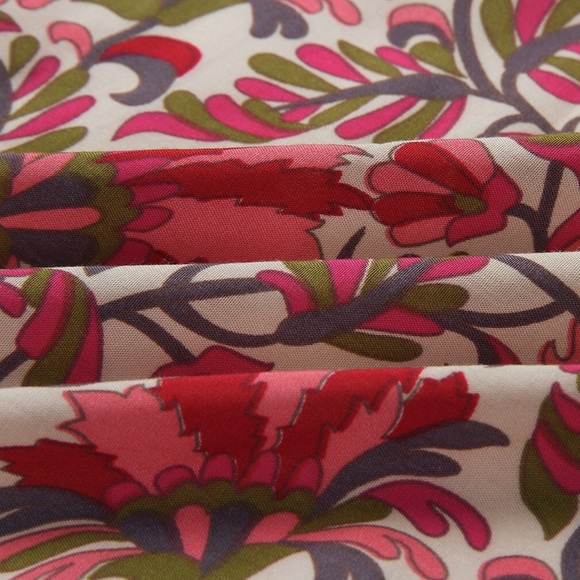 Boho Gypsy Floral Print High Low Maxi Skirt (Red) - Picture 7 of 7